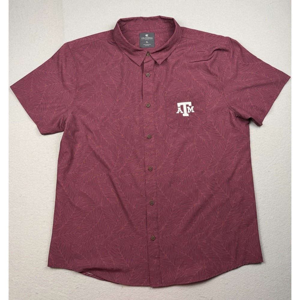 Colosseum Athletics Men's Texas A&M University Duncan Button Down Camp Shirt XL